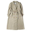 BURBERRY バーバリー 90s コットンギャバジン トレンチ コート 裏地ノバチェック OLD オールド ベージュ 11AB3(着丈114) レディースサイズ アウター ジャケット ブルゾン【メンズ】【中古】【K4071】