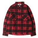 TENDERLOIN テンダーロイン シャツ サイズ:S 16AW プリントチェック オープンカラー フランネル シャツ T-PRINT FLANNEL CHECK SHT レッド ブラック 赤黒 トップス カジュアルシャツ 長袖【メンズ】【中古】【K4071】