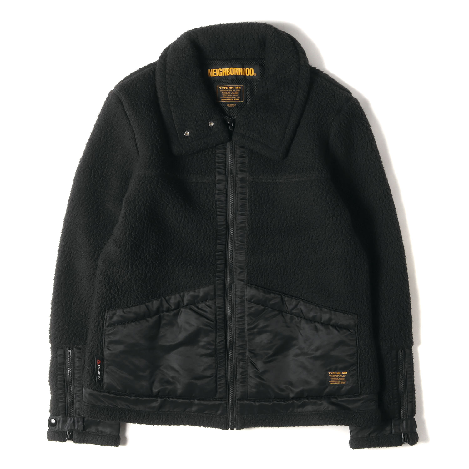 NEIGHBORHOOD ネイバーフッド ジャケット サイズ:M 18AW B3タイプ ポーラテック フリース ボア ジャケット B-3B / E-JKT ブラック 黒 アウター ブルゾン コート【メンズ】【中古】【K3944】
