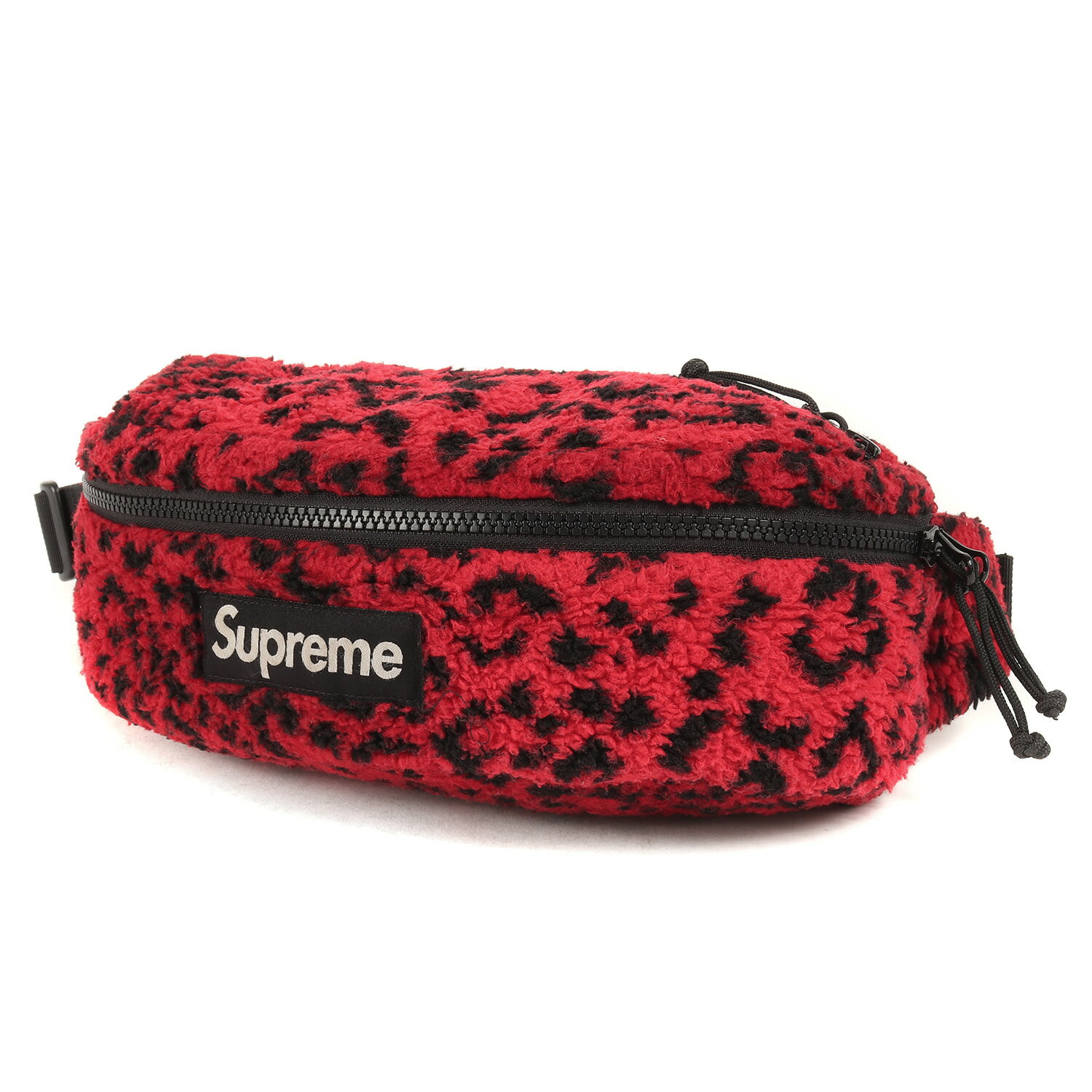 Supreme シュプリーム バッグ レオパード フリース ボア ウエストバッグ Leopard Fleece Waist Bag 17AW レッド 赤 カバン ボディバッグ 豹柄 【メンズ】【中古】【K4092】