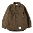 WTAPS ダブルタップス ジャケット サイズ:M 21AW 裏地キルティング ウール シャツジャケット WCPO 01 / JACKET / WONY. MELTON ブラウン アウター ブルゾン【メンズ】【中古】【美品】