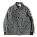 At LAST CO アットラスト ジャケット サイズ:42 BUTCHER PRODUCTS メルトンウール スタジャン アワードジャケット Award Jacket グレー アウター ブルゾン コート【メンズ】【中古】【K4055】