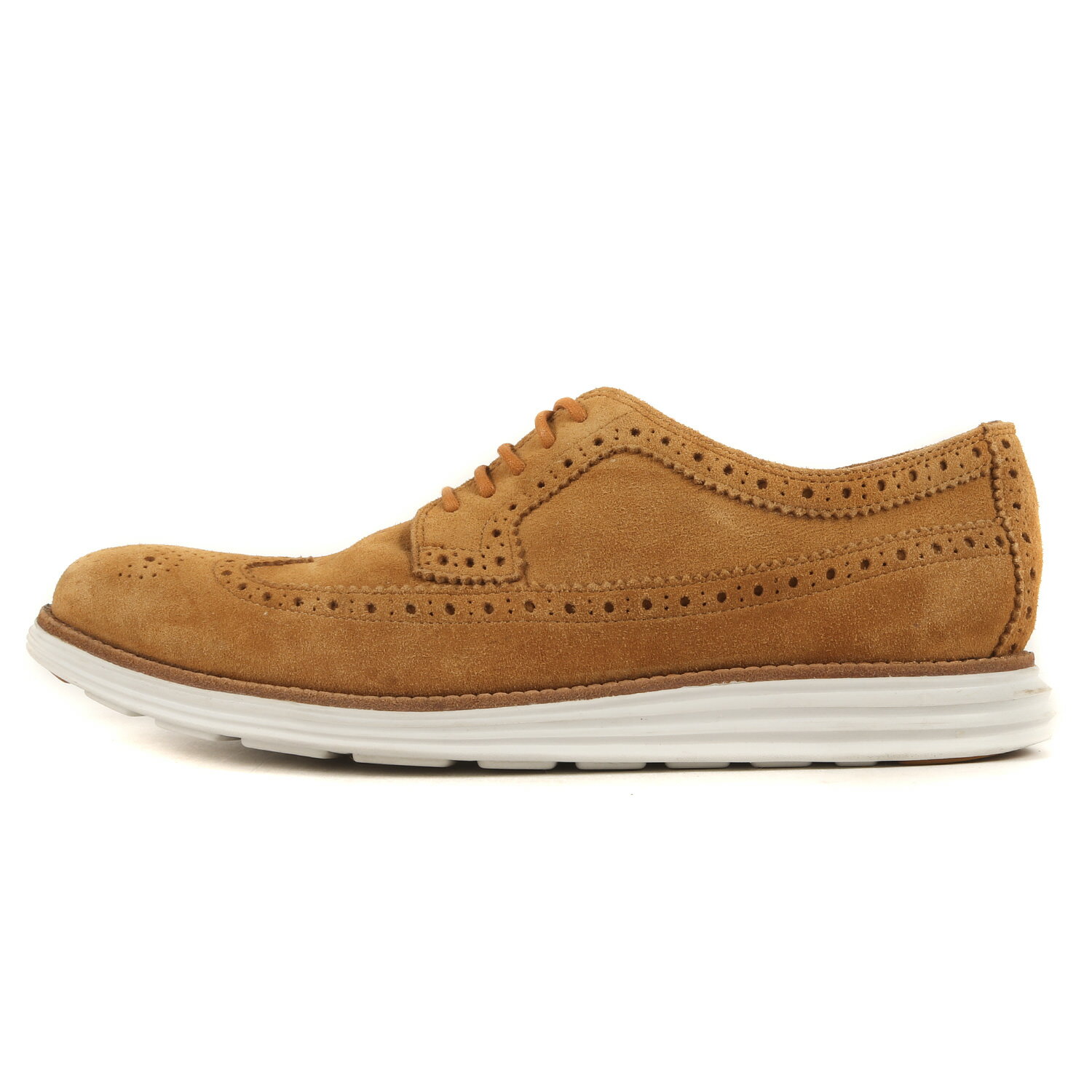 Cole Haan コール ハーン サイズ:28.0cm ルナグランド ウイングチップ LUNARGRAND WING.TIP C11571 スエード ドレス シューズ スニーカー 靴 ベージュ US10 【メンズ】【中古】【K4073】