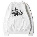 ステューシー トレーナー メンズ STUSSY ステューシー スウェット サイズ:XL 21AW ストックロゴ クルーネック スウェットシャツ Basic Stussy Crew ホワイト 白 トップス トレーナー 長袖【メンズ】【K4081】