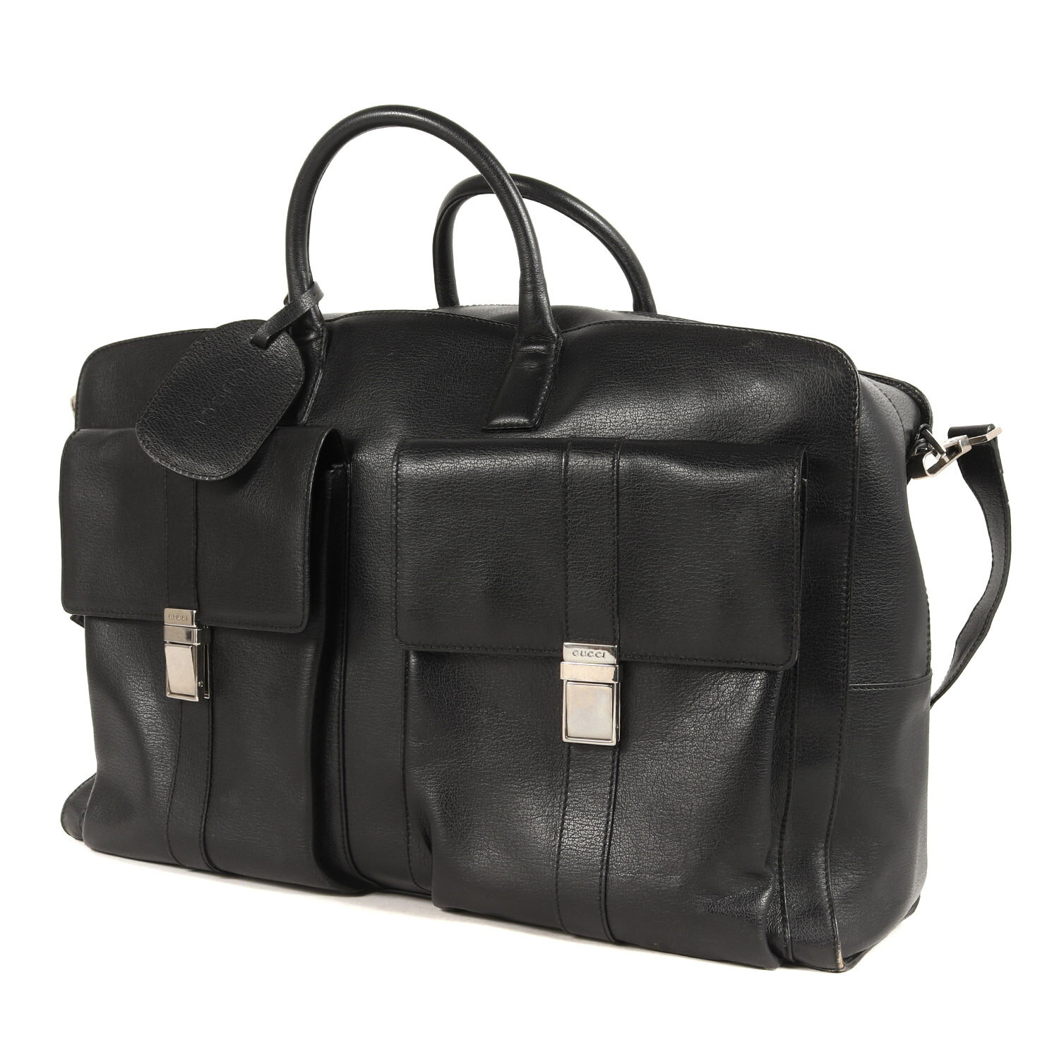 GUCCI グッチ バッグ 2WAY カーフレザー ショルダー ハンド ボストン バッグ トラベル 旅行用 トムフォード期 アーカイブ ブラック 黒 イタリア製 カバン【メンズ】【中古】【K4220】のサムネイル