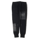 nude:masahiko maruyama ヌード マサヒコ マルヤマ パンツ サイズ:1 パッチ デザイン スリム スウェット パンツ SLIM SWEAT PANTS w/PRINTED PATCHES やまなみ工房 上土橋勇樹 YUKI KAMITSUCHIBASHI ブラック 黒 日本製【メンズ】【K4067】