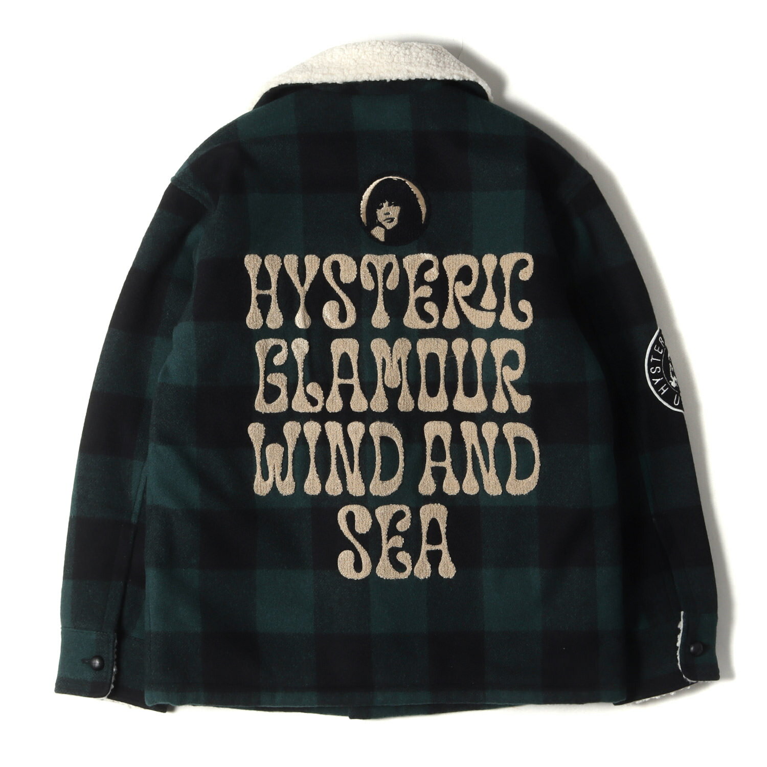 HYSTERIC GLAMOUR qXebNO}[ R[g TCY:S 23AW WIND AND SEA K[ E[} by {A obt@[ `FbN ` R[g Ranch Coat O[ ubN AE^[ WPbg u] R{yYzyÁzyVilzyK4043z