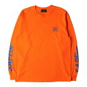A Elegantes SAPEur サプール Tシャツ ブランドロゴ ロングスリーブ Tシャツ オレンジ トップス カットソー 長袖【メンズ】【中古】【美品】【K4062】