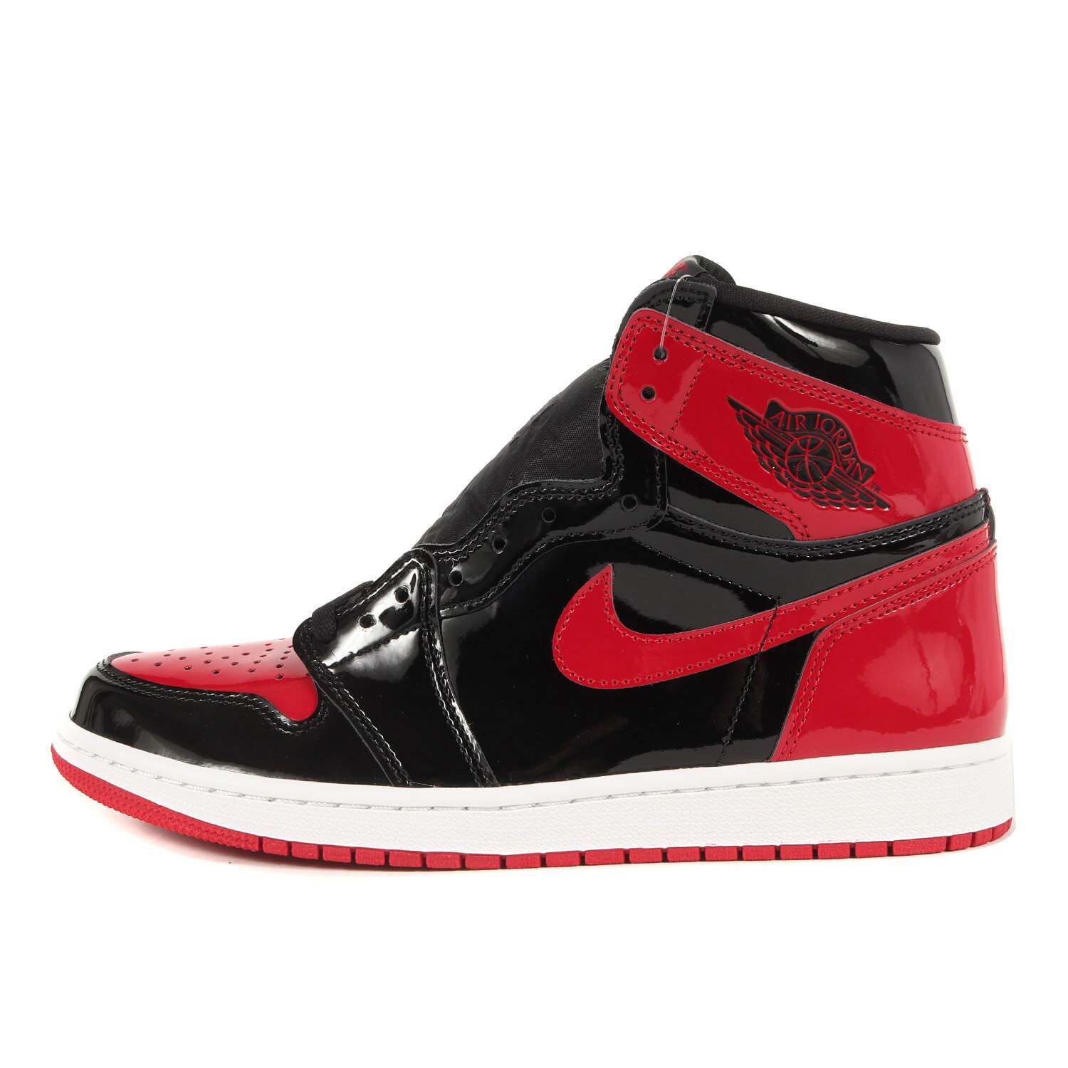 NIKE ナイキ サイズ:27.5cm AIR JORDAN 1 RETRO HIGH OG BRED PATENT (555088-063) エアジョーダン1 レトロ ハイ ブレッド パテント ブラック バーシティレッド 黒赤 US9.5 ハイカット スニーカー シューズ 靴【メンズ】【K4091】