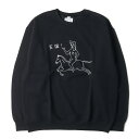 WACKO MARIA ワコマリア スウェット サイズ:L 23AW 世界平和プロジェクト クルーネック スウェットシャツ CREW NECK SWEAT SHIRT TYPE-1 ブラック 黒 トップス トレーナー【メンズ】【K4064】