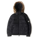 MONCLER モンクレール ダウン ジャケット サイズ:1 22AW ファーフード ナイロン ダウンジャケット MAYAF H20911A00270 5968E マヤ ブラック 黒 アウター ブルゾン コート【メンズ】【中古】【K4058】