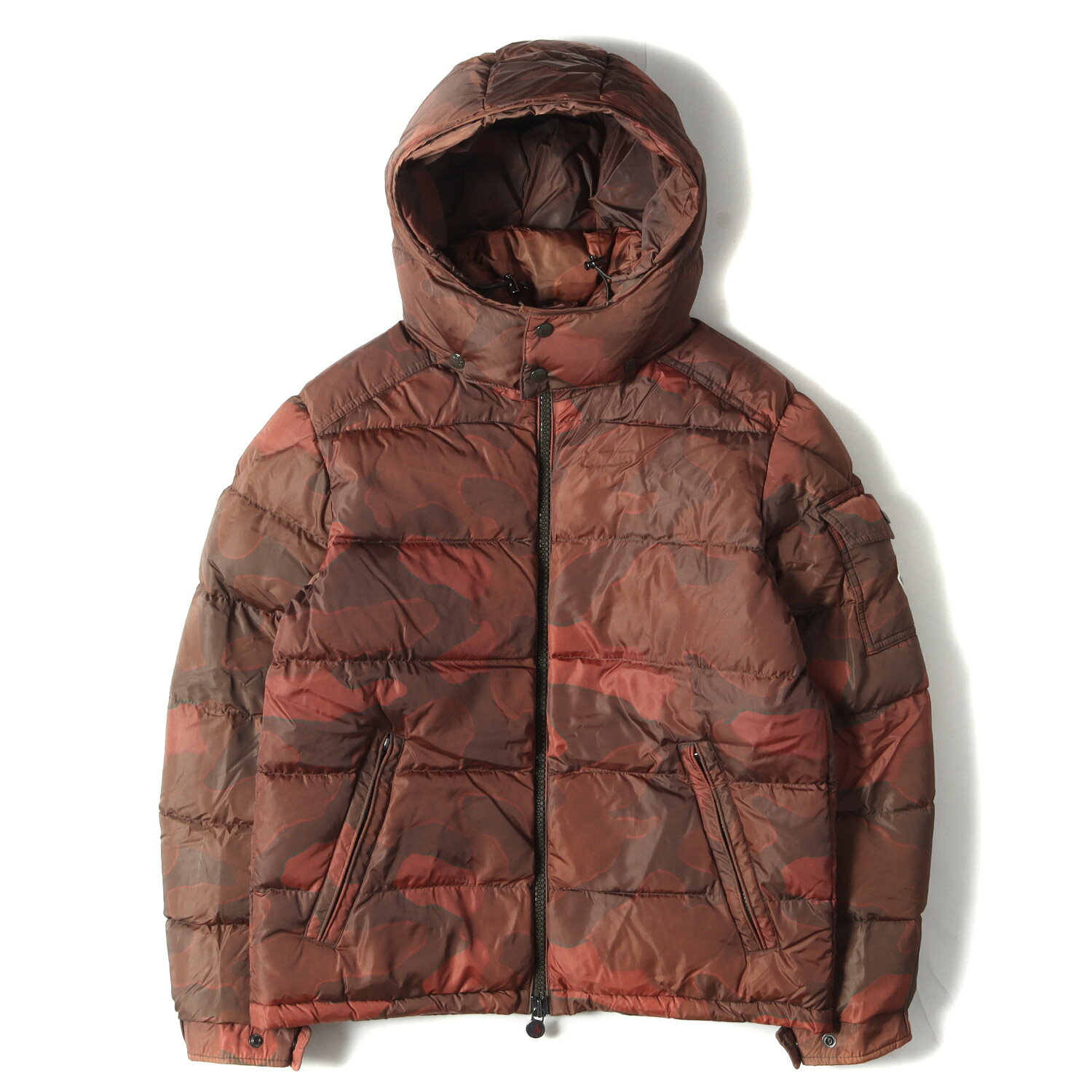 MONCLER モンクレール ダウン ジャケット サイズ:2 迷彩柄 フード付き ナイロン ダウンジャケット MAYA C20914036605 539AS マヤ カモフラージュ 総柄 マルチカラー アウター ブルゾン コート【メンズ】【中古】【K4085】