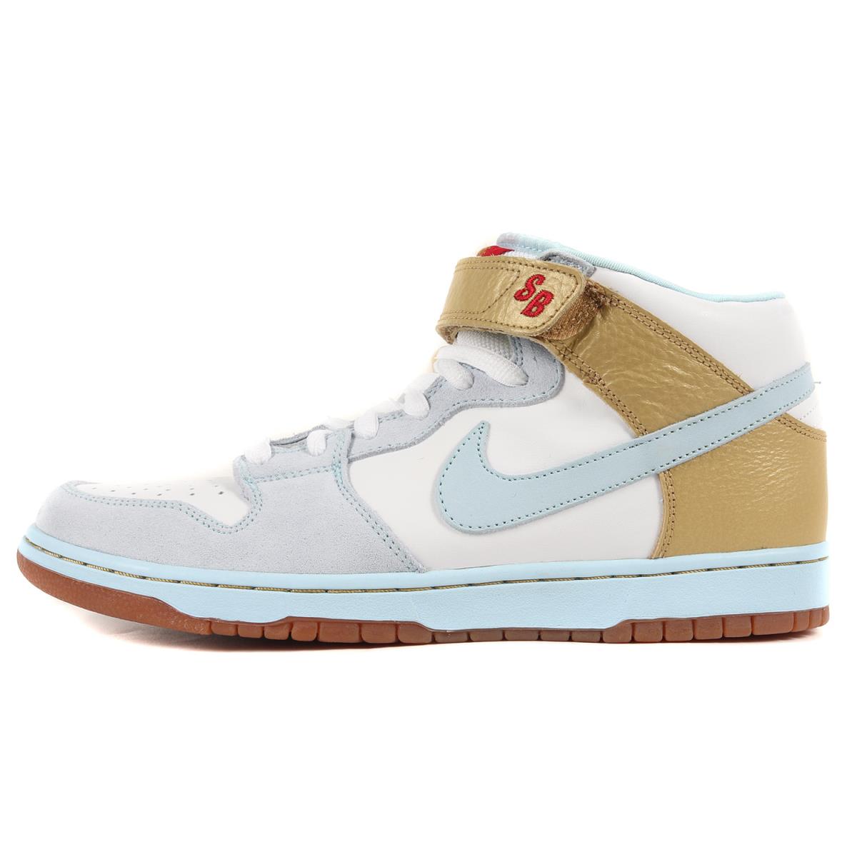 NIKE ナイキ サイズ:28.5cm DUNK MID PRO SB CLUBBER LANG 314383-141 2008年製 デッドストック ダンク ミッド ホワイト アイスブルー US10.5 ミドルカット スニーカー スケート シューズ 靴 【メンズ】【K4095】