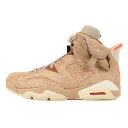 NIKE ナイキ サイズ:27.0cm TRAVIS SCOTT AIR JORDAN 6 RETRO SP BRITISH KHAKI (DH0690-200) トラビス スコット エアジョーダン6 レトロ ブリティッシュカーキ US9 ハイカット スニーカー コラボ シューズ 靴【メンズ】【K4079】