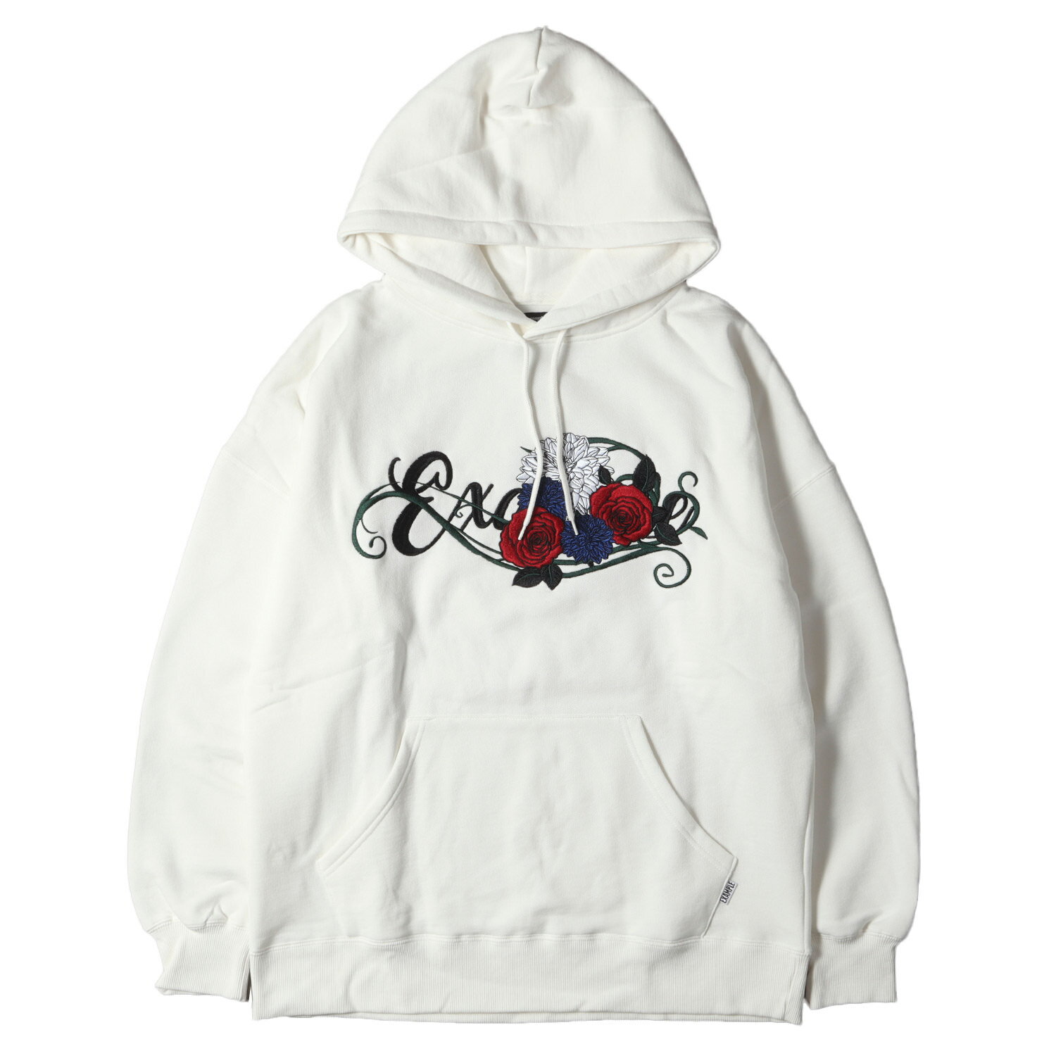 EXAMPLE ץ ѡ :XL 21AW եɽ å ѡ FLOWER EMBROIDERY LOGO HOODIE ۥ磻  ȥåץ աǥڥ󥺡ۡK4105