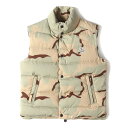 MONCLER モンクレール ダウン ベスト サイズ:0 16AW ウッドランドカモ コットン リップストップ ダブルジップ TIB GILET B20914335005 57963 テビ ジレ ベージュ ブラウン オリーブ アウター ジャケット ブルゾン【メンズ】【中古】【K4043】