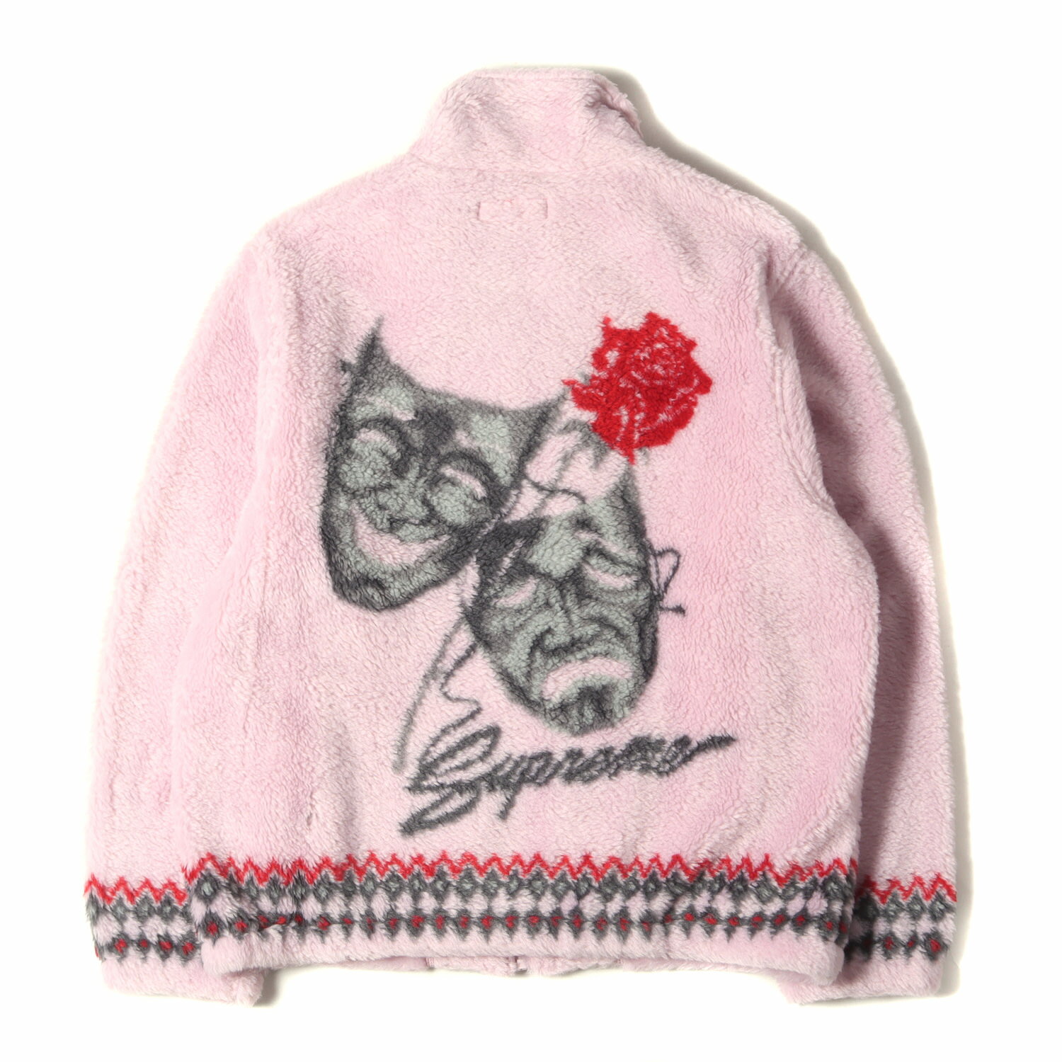 Supreme シュプリーム ジャケット サイズ:M 20SS Drama Mask Fleece Jacket ドラママスク フリースジャケット ピンク アウター ブルゾン 上着【メンズ】【中古】【美品】