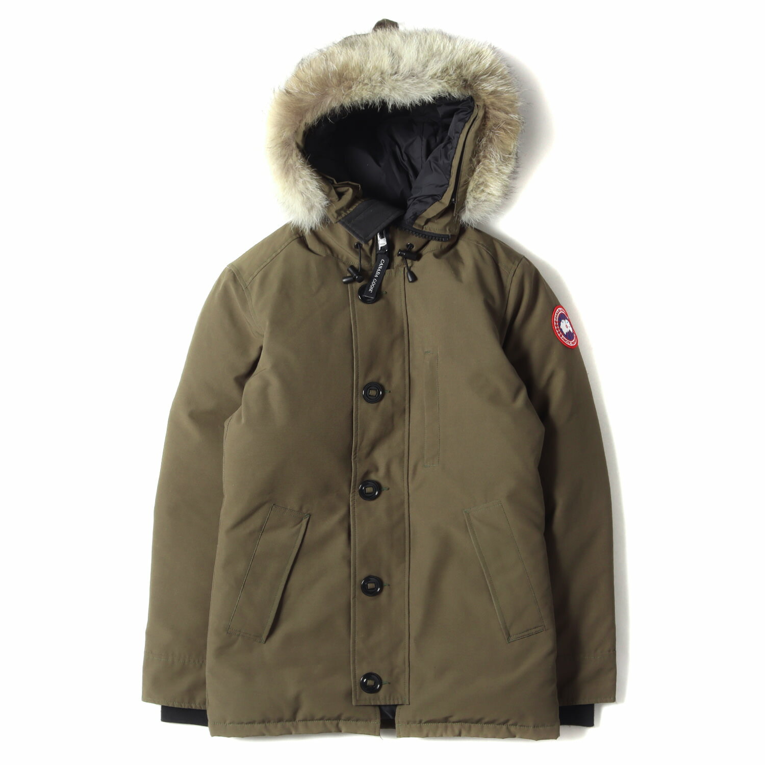 CANADA GOOSE カナダグース ダウン ジャケット サイズ:FUSION XS コヨーテファー フード ポリコットン ダウンコート CHATEAU PARKA 3426MA シャトー パーカー カーキ アウター ブルゾン【メンズ】【中古】