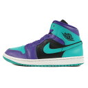 NIKE ナイキ サイズ:26.0cm WMNS AIR JORDAN 1 MID BLACK GRAPE BQ6472-502 ウィメンズ エアジョーダン1 ミッド ダークコンコルド ニューエメラルド WMNS 9 ミドルカット スニーカー シューズ 靴