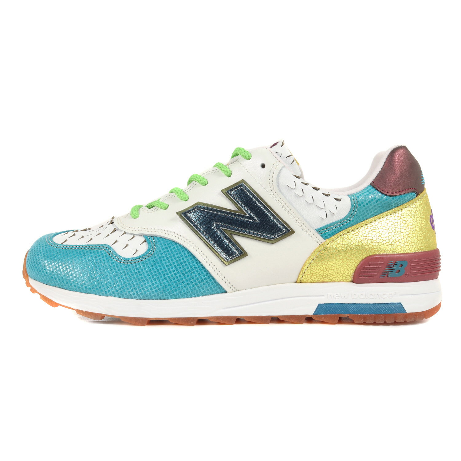 NEW BALANCE ニューバランス サイズ:27.5cm M1400 STN SUPER TEAM 33 NEON FISH USA製 2008年製 デッドストック ホワイト ブルー ゴールド US9.5 D ローカット スニーカー シューズ 靴【メンズ】【K4080】