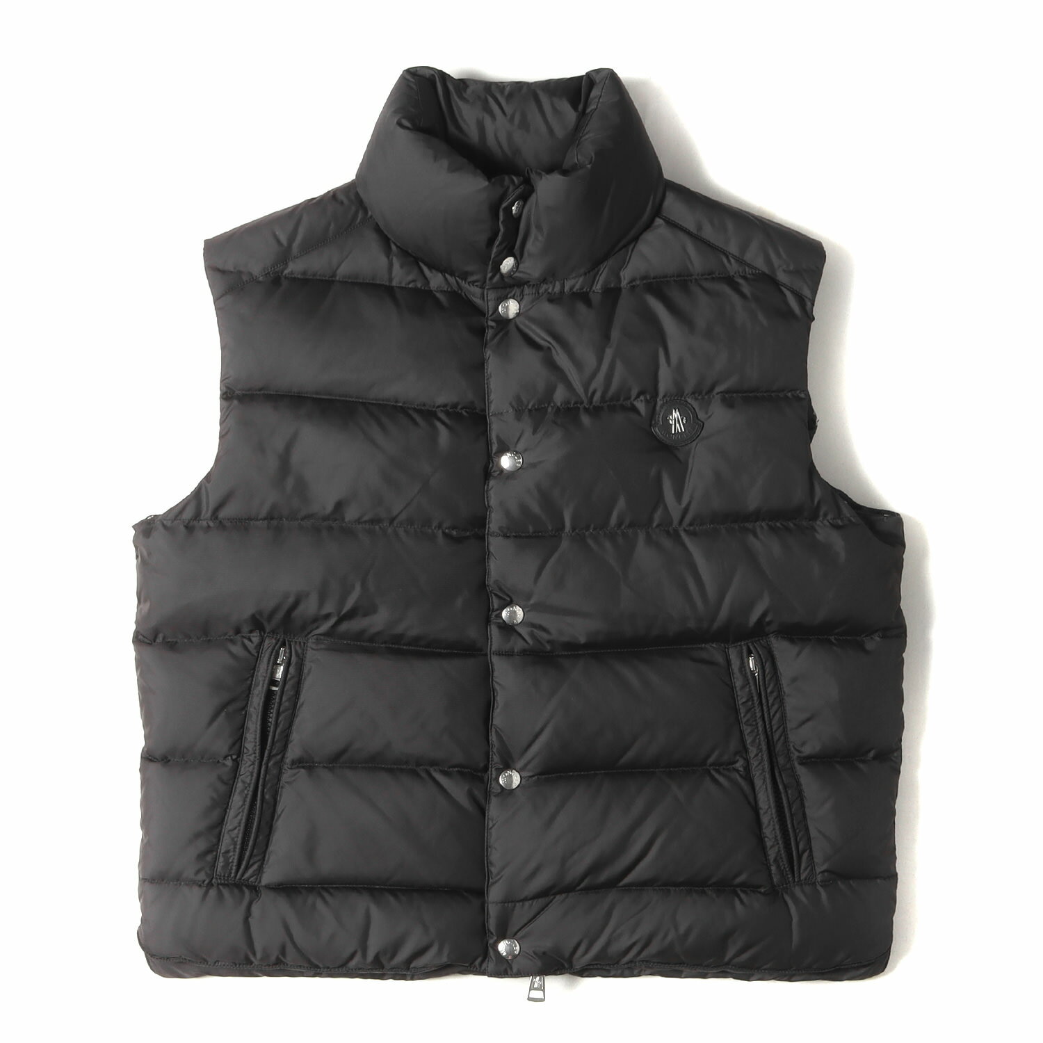 MONCLER モンクレール ダウン ベスト サイズ:2 13AW mastermind JAPAN マスターマインド ジャパン アイコン ワッペン ポリ ダブルジップ TIB GILET 320964335205 54654 テビ ジレ ブラック イタリア製 ジャケット ブルゾン コラボ【メンズ】【中古】【美品】【K4080】