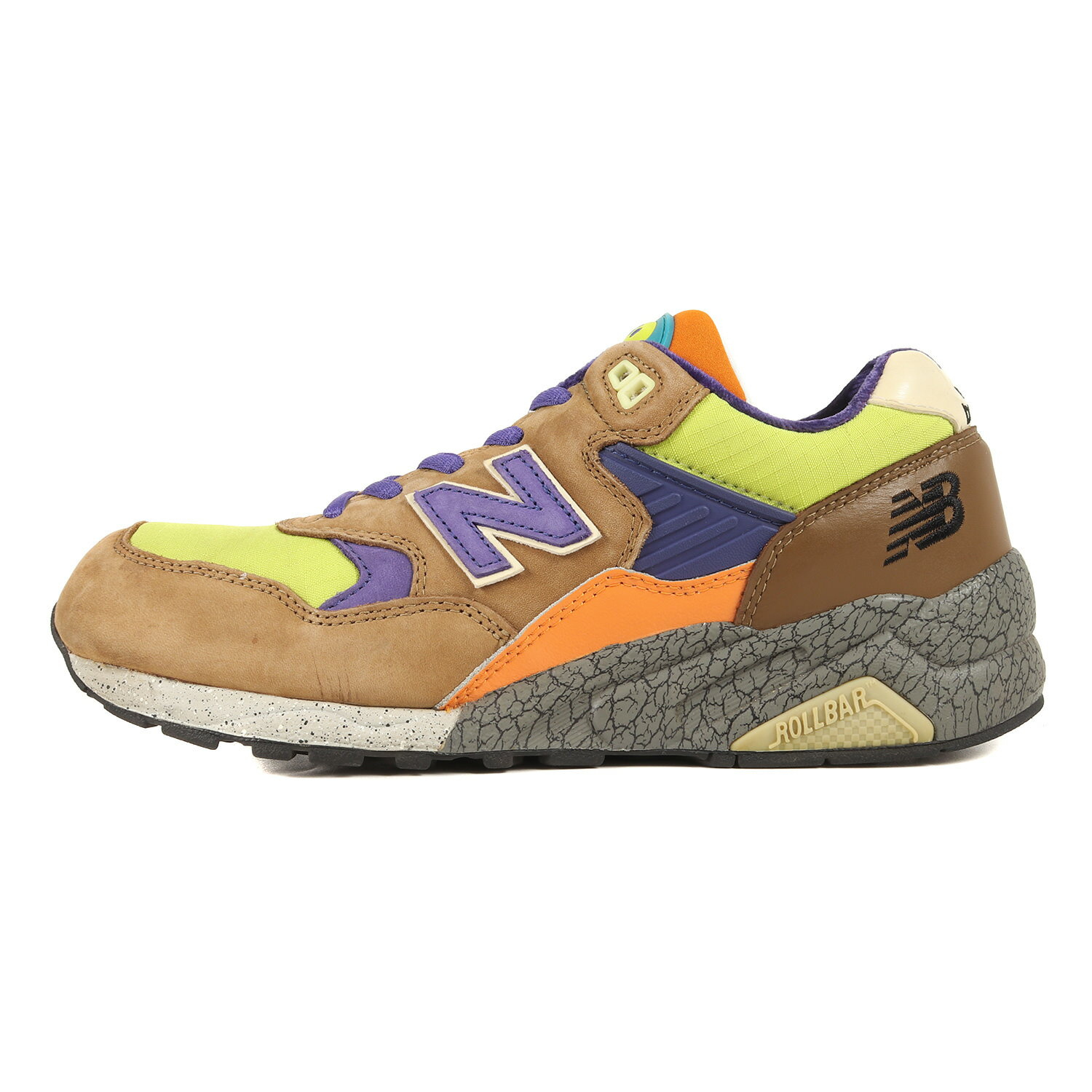 NEW BALANCE ニューバランス サイズ:27.0cm HECTIC mita sneakers 第13弾 MT580 BLE 2008年製 ヘクティク ミタスニーカーズ コラボ ブラウン ライム US9 D ローカット スニーカー シューズ 靴【メンズ】【中古】【K4093】