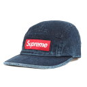 Supreme シュプリーム キャップ 18SS ウォッシュド デニム ボックスロゴ キャンプキャップ Washed Chino Twill Camp Cap インディゴ 帽子 【メンズ】【中古】【美品】【K4067】