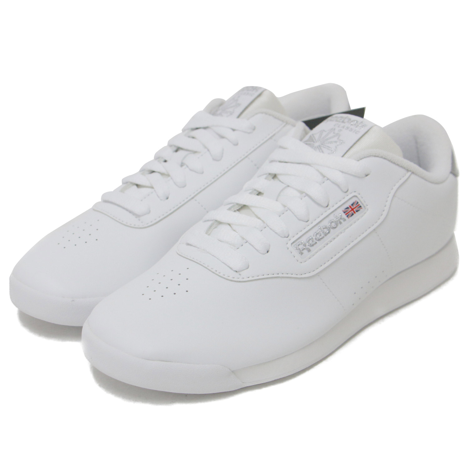 Reebok リーボック CLASSIC クラシック スニーカー ホワイト シルバー 白 25.5cm ローカット レースアップ PRINCESS プリンセス シューズ 靴 フラット【レディース】【K4063】