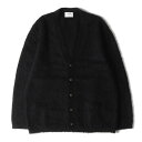 Ron Herman ロンハーマン カーディガン サイズ:L 21AW シャギー モヘア ブレンド カシミヤ ウール ニットカーディガン TOMAS for Ron Herman Mohair Cardigan 3420800077 ブラック 黒 イタリア製 トップス セーター【メンズ】【中古】【K4074】