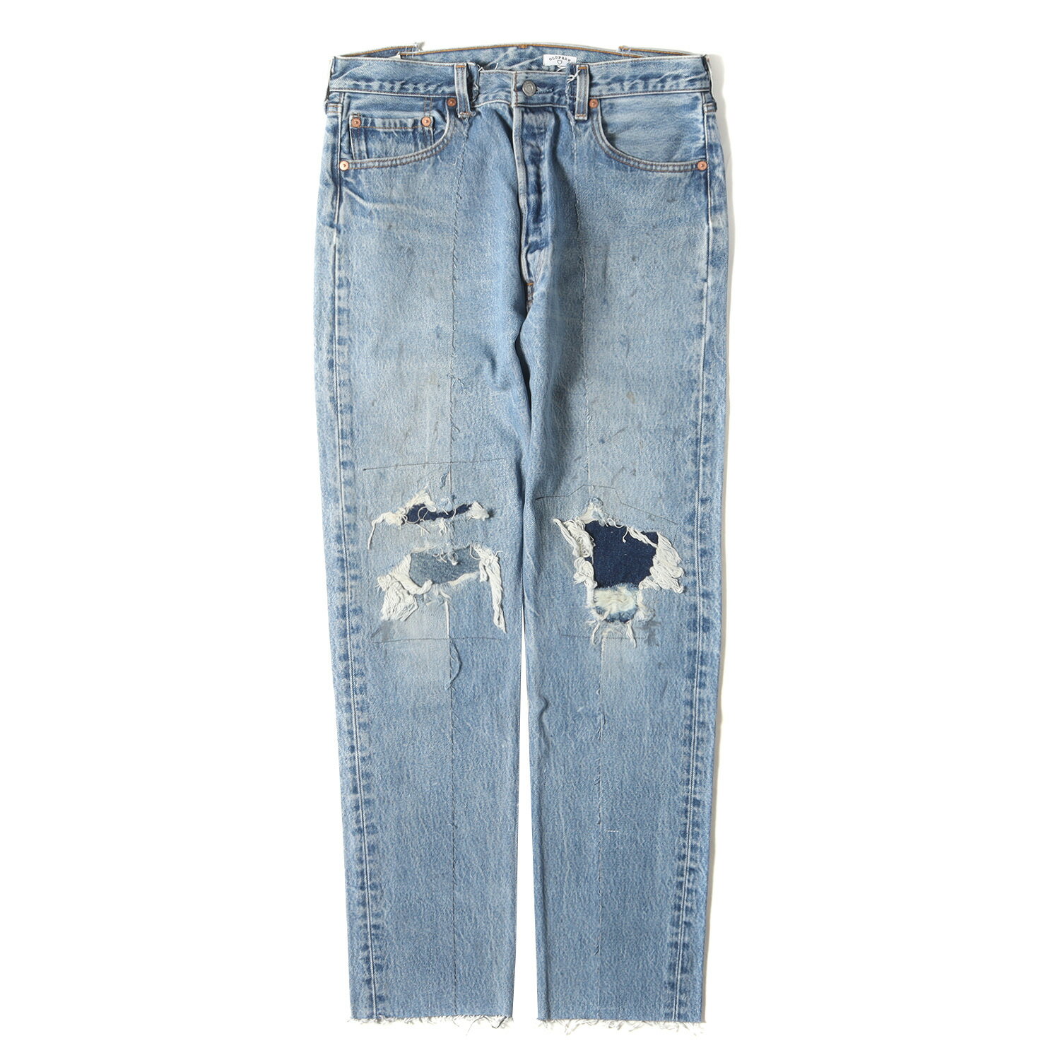 MINEDENIM マインデニム パンツ サイズ:9 21SS OLD PARK ヴィンテージ リメイク リビルド スリム フレア デニムパンツ Rebuild Slim Flare Jeans ボタンフライ インディゴ 日本製 ボトムス ジーンズ ジーパン【メンズ】【中古】【K4095】