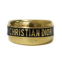 Christian Dior クリスチャンディオール 指輪 リング ゴールド ブラック 黒 S(10~11号) コード CODE ロゴ メタル GP アクセサリー 【レディース】【中古】【K4070】