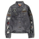 HYSTERIC GLAMOUR ヒステリックグラマー ジャケット サイズ:S 11SS SP加工 デニム ロッカーズ Gジャン 0212AB01 トラッカージャケット アウター ブルゾン 鋲ジャン アーカイブ ブラック 日本製【メンズ】【中古】【美品】【K4067】