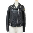 HYSTERIC GLAMOUR ヒステリックグラマー Lewis Leathers コラボ ジャケット ライダース ブラック 黒 FREE ワッペン スタッズ 羊革 アウター レザージャケット 【レディース】【中古】【K4062】