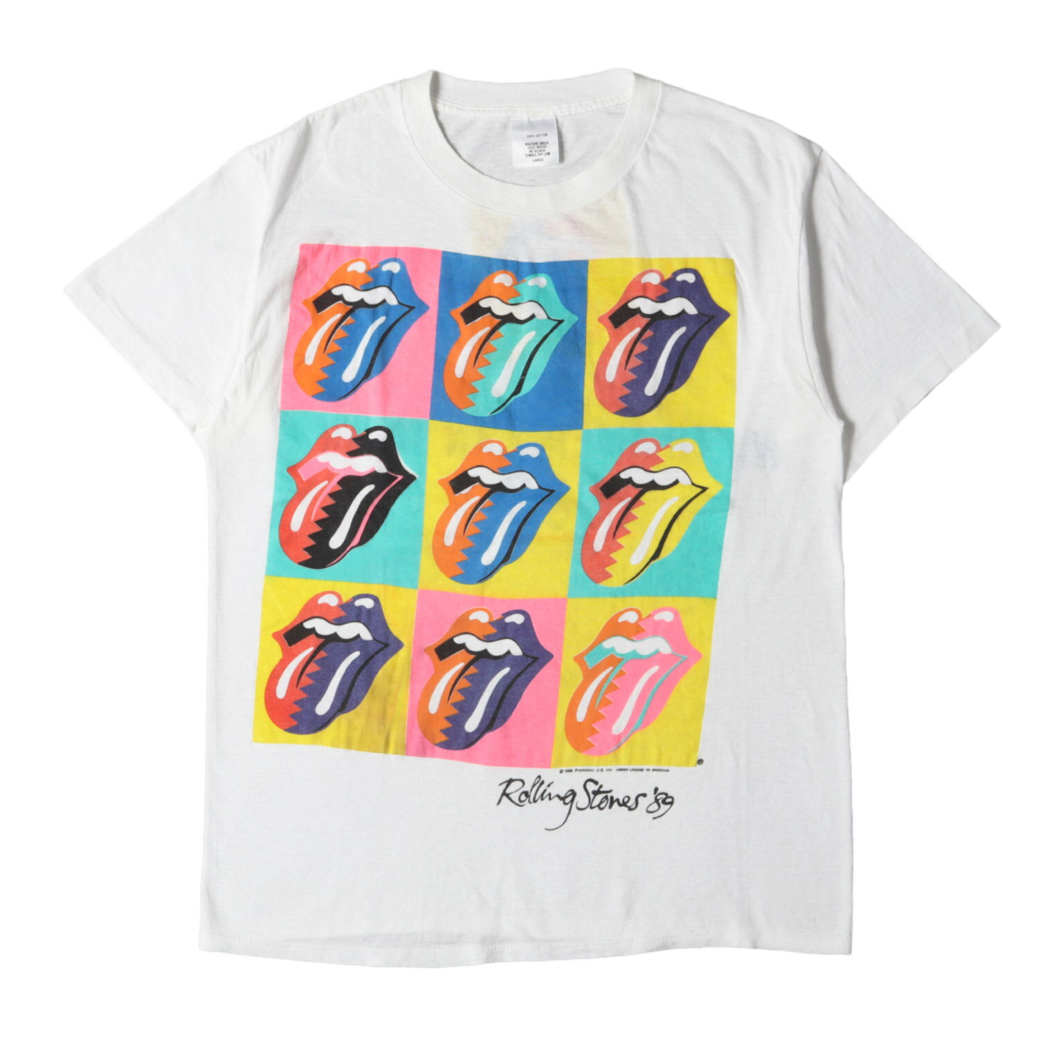 楽天ブランド古着のBEEGLE by Boo-Bee80s The Rolling Stones THE NORTH AMERICAN TOUR 1989 Tシャツ ホワイト 白 サイズ:L 80年代 Vintage Music Item ヴィンテージ ミュージック 古着 ローリングストーンズ バンドT ロックT トップス 半袖【メンズ】【中古】【K4090】