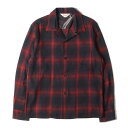 TOWN CRAFT タウンクラフト シャツ サイズ:S オンブレチェック オープンカラーシャツ 日本製 レッド ブラック 赤黒 トップス カジュアルシャツ 長袖シャツ