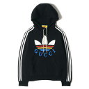 GUCCI グッチ パーカー サイズ:S 22AW adidas トレフォイル ロゴ スリーブライン スウェットパーカー adidas Logo Pullover Parka 692107 XJEXB フーディー プルオーバー 裏毛 ブラック 黒 イタリア製 コラボ トップス【メンズ】【中古】【K4036】