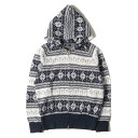 TMT ティーエムティー パーカー サイズ:M ノルディック柄 ニット ジップパーカー SNOW PATTERN ZIP PARKA ネイビー 紺 トップス フーディー【メンズ】【中古】【K4064】