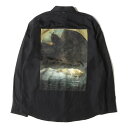 OAMC オーエーエムシー シャツ サイズ:L 22AW LOUVRE 絵画 パッチ アセテート シャツ MARTYR SHIRT 22A28OAY10 THE YOUNG MARTYR 若い殉教者 ルーヴル美術館 ブラック 黒 トップス カジュアルシャツ 長袖【メンズ】【中古】【新品同様】【K4065】