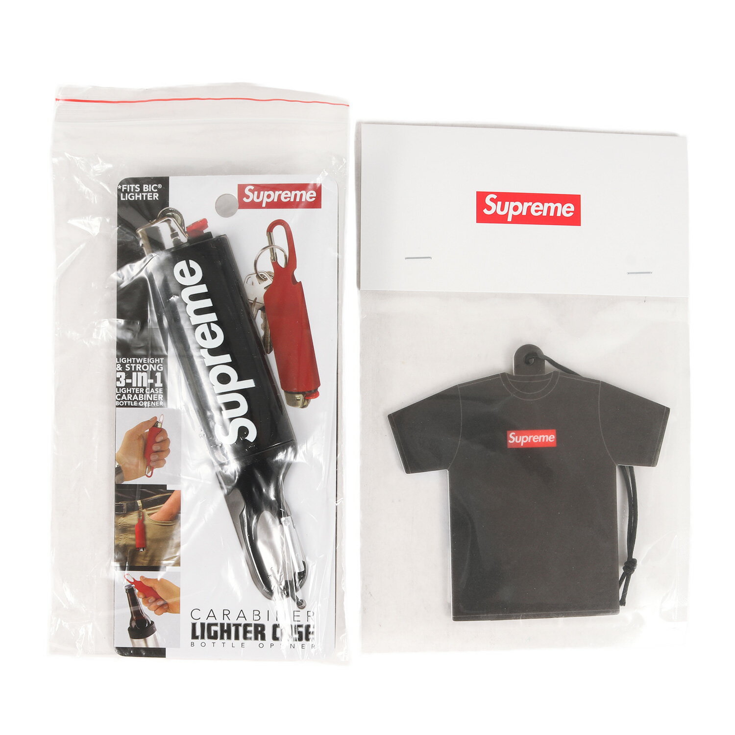 Supreme シュプリーム 22SS ライターケース カラビナ エアフレッシュナー 2点セット Lighter Case Carabiner / Kuumba Tee Air Freshener ブラック ブランド アイテム 小物 グッズ【メンズ】【K4093】