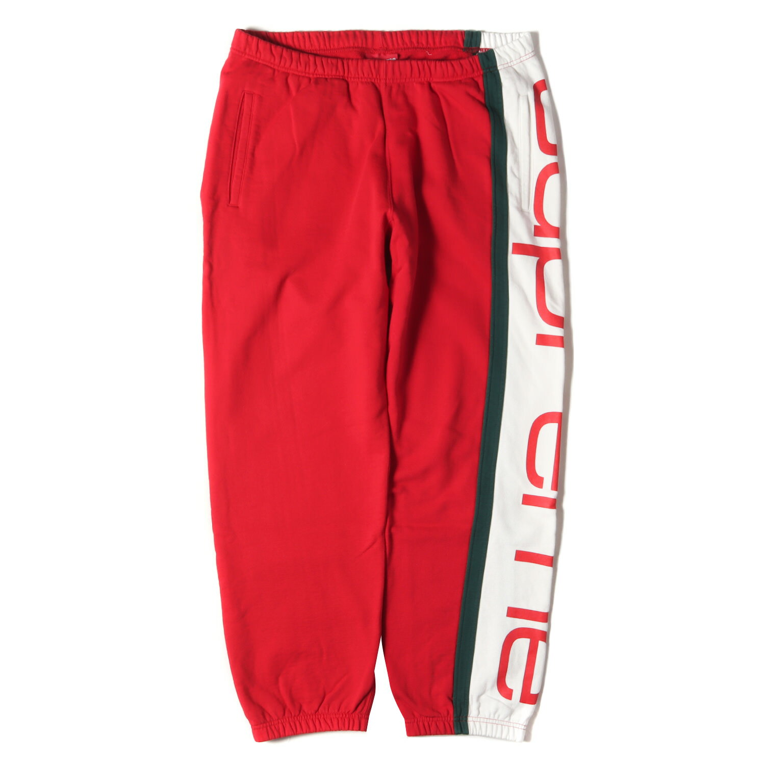 Supreme シュプリーム パンツ サイズ:L 20AW ビッグロゴ パネル スウェットパンツ Big Logo Paneled Sweatpant レッド ボトムス ズボン【メンズ】【中古】【美品】【K4085】