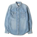 WACKO MARIA ワコマリア シャツ サイズ:S Wrangler ラングラー別注 ヴィンテージ加工 ウエスタン デニムシャツ 27MW WESTERN SHIRTS インディゴ トップス カジュアルシャツ 長袖 コラボ【メンズ】【中古】【美品】【K4043】