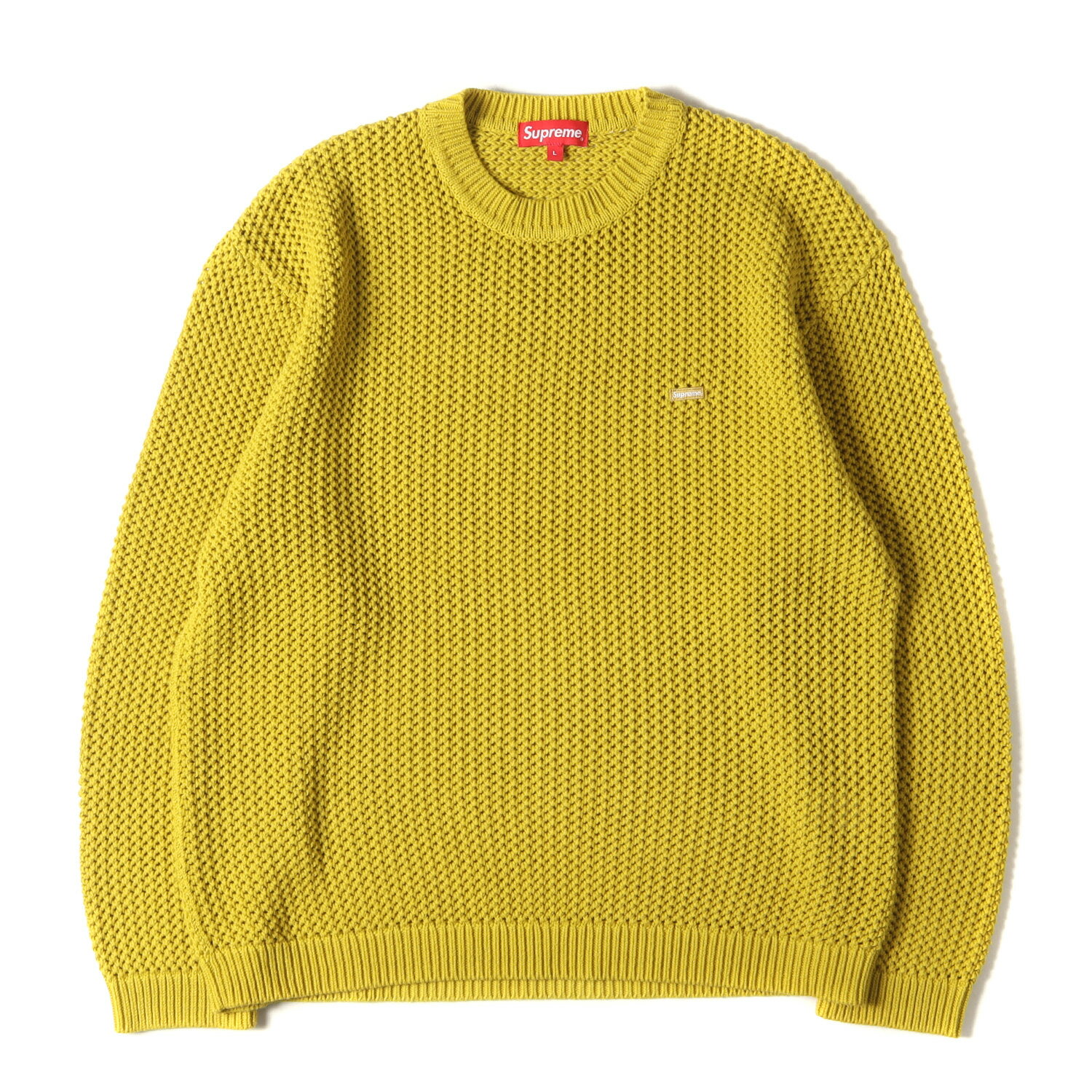 Supreme シュプリーム ニット サイズ:L 22SS スモールボックスロゴ オープンニット セーター Open Knit Small Box Sweaterアシッドグリーン トップス 長袖【メンズ】【中古】【美品】【K4106】