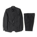 Dior HOMME ディオールオム サイズ:48R ピークドラペル シルク混 ウール 2B テーラード ジャケット & スリム タイト テーパード スラックス パンツ セットアップ スーツ アーカイブ 名作 Y2K ダークグレー イタリア製【メンズ】【中古】【K4043】