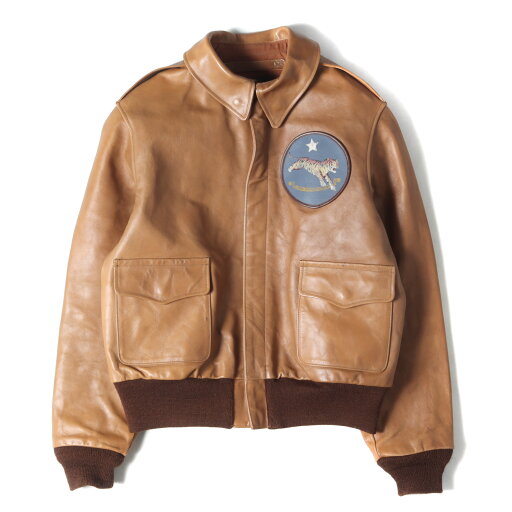 RRL ダブルアールエル ジャケット サイズ:S BuzzRicksons パッチ付き A-2 レザー フライトジャケット ブラウン ラルフローレン アウター ブルゾン 上着【メンズ】【中古】【K4443】 RRL ダブルアールエル ジャケット サイズ:S BuzzRicksons パッチ付き A-2 レザー フライトジャケット ブラウン ラルフローレン アウター ブルゾン 上着【メンズ】【中古】【K4443】
