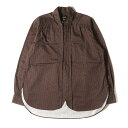 NEEDLES ニードルズ シャツ サイズ:S 23AW アスコットカラー 総柄 長袖シャツ Ascot Collar EDW Shirt NS227 フランネル リボン ギャザー クラシカル ドレス ブラウン 日本製 トップス カジュアルシャツ【メンズ】【中古】【美品】【K4069】