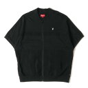 Supreme シュプリーム サイズ:L 19SS PLAYBOY プレイボーイ シアサッカー 切替し フルジップ トップ Leisure Zip Up Top ブラック 黒 トップス カットソー 半袖【メンズ】【中古】【K4080】