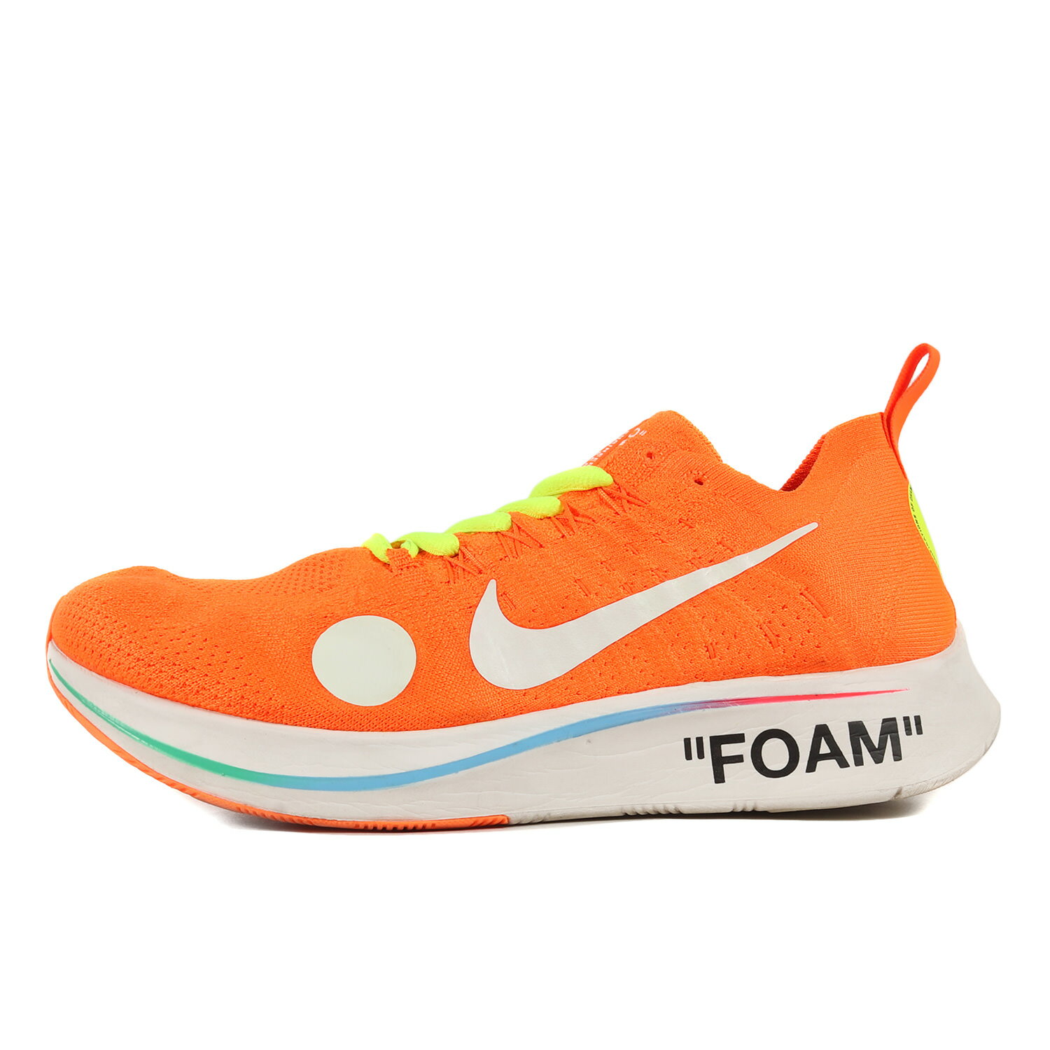 OFF-WHITE オフホワイト サイズ:28.0cm 18SS NIKE ZOOM FLY MERCURIAL FLYKNIT (AO2115-800) ナイキ ズーム フライ マーキュリアル フライニット トータルオレンジ US10 ローカット スニーカー シューズ コラボ 靴【メンズ】【中古】【K4089】