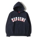 Supreme シュプリーム パーカー サイズ:S 20AW アイス アーチロゴ スウェットパーカー Icy Arc Hooded Sweatshirt ネイビー 紺 トップス フーディー【メンズ】【中古】【美品】【K4066】