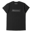 Phazer Tokyo フェイザー トーキョー Tシャツ サイズ:S ラメプリント BOXロゴ クルーネック 半袖Tシャツ ブラック 黒 トップス カットソー【メンズ】【中古】【新品同様】【K4077】