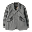 TENDERLOIN テンダーロイン ジャケット サイズ:L 22AW バッファローチェック メルトン CPOジャケット MELTON CPO JKT グレー ブラック アウター ブルゾン 上着【メンズ】【中古】【新品同様】【K4061】